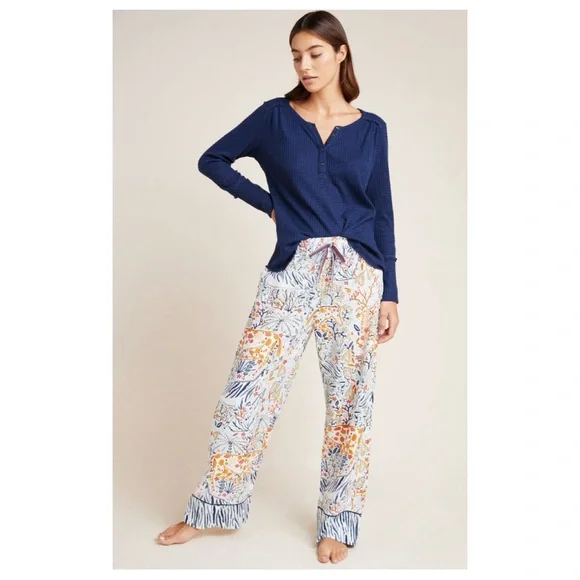 NWOT Anthropologie Vikki Chu Pastoral Flannel Lounge Pants  Size Small - Picture 2 of 13